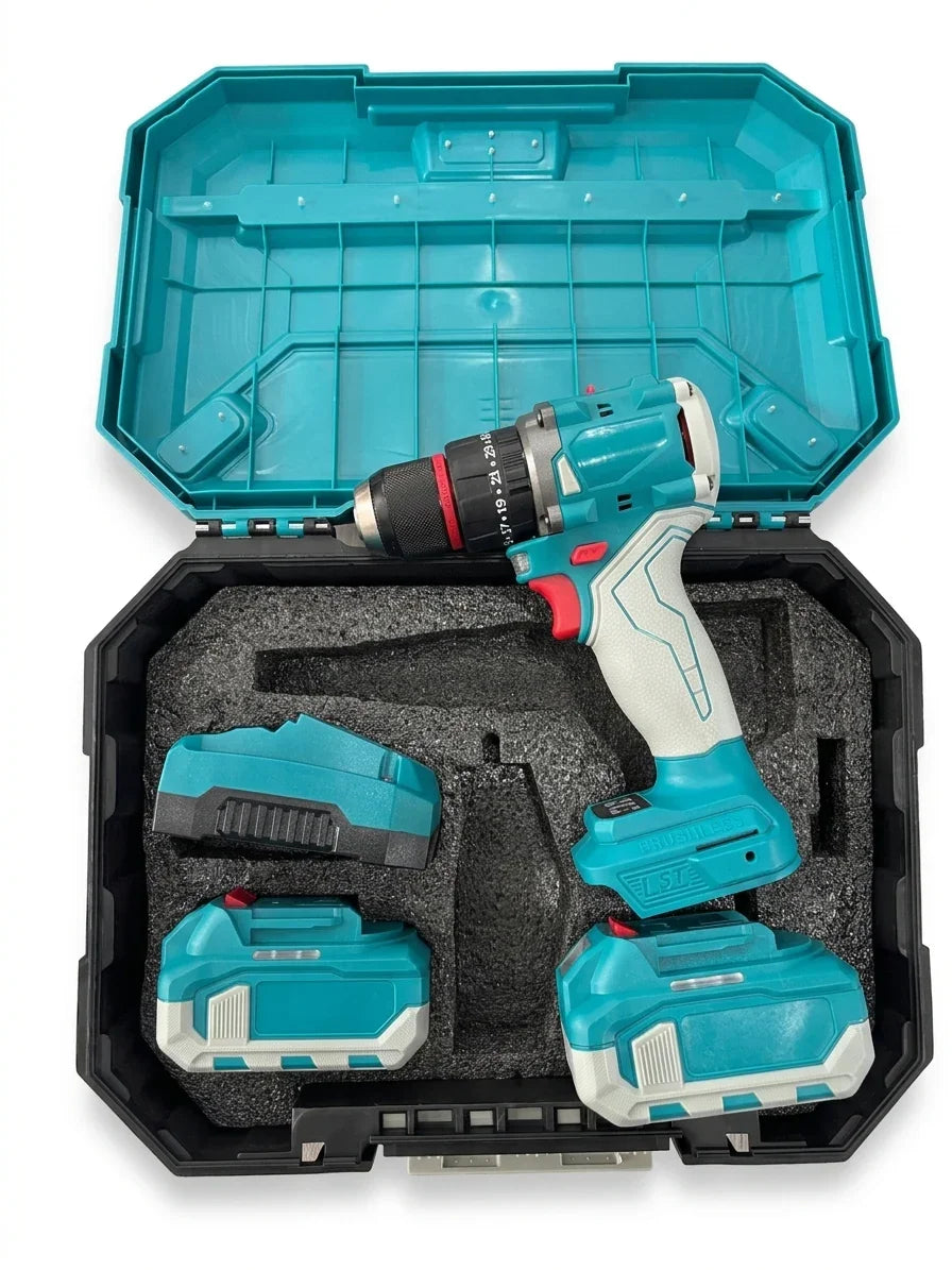 Professional 21V Brushless Cordless Drill - High Torque Impact Power Tool for Industrial OEM/ODM Wholesale