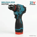 Professional 16.8V Brushless Cordless Drill - Compact Power Tool with 45N.m High Torque & 2-Speed Gearbox