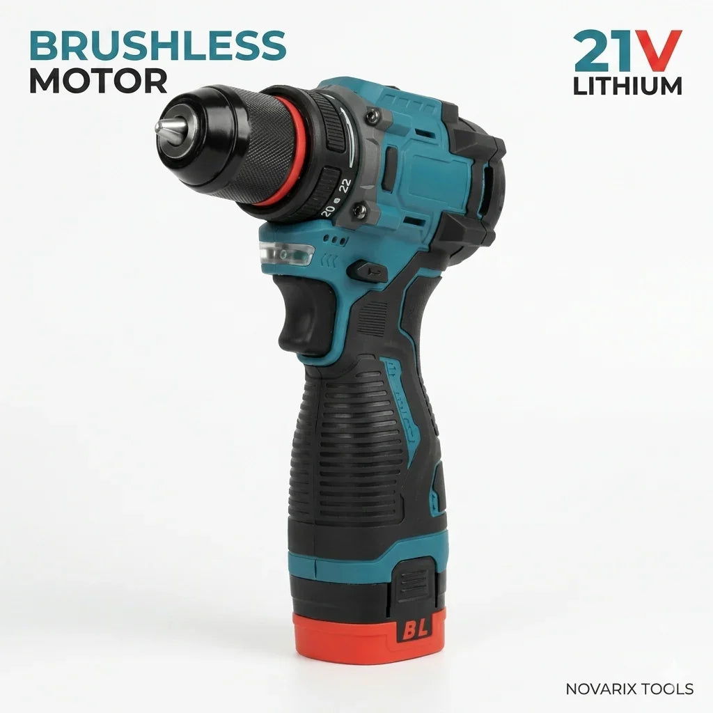 Professional 16.8V Brushless Cordless Drill - Compact Power Tool with 45N.m High Torque & 2-Speed Gearbox
