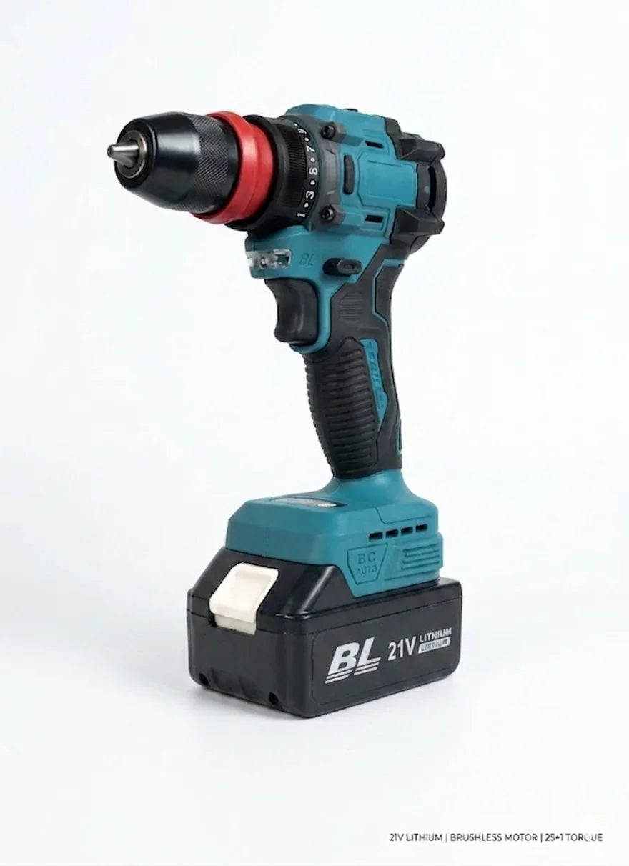 Professional 21V Brushless Cordless Drill Quick-Change - 50N.m High Torque Power Tool Kit