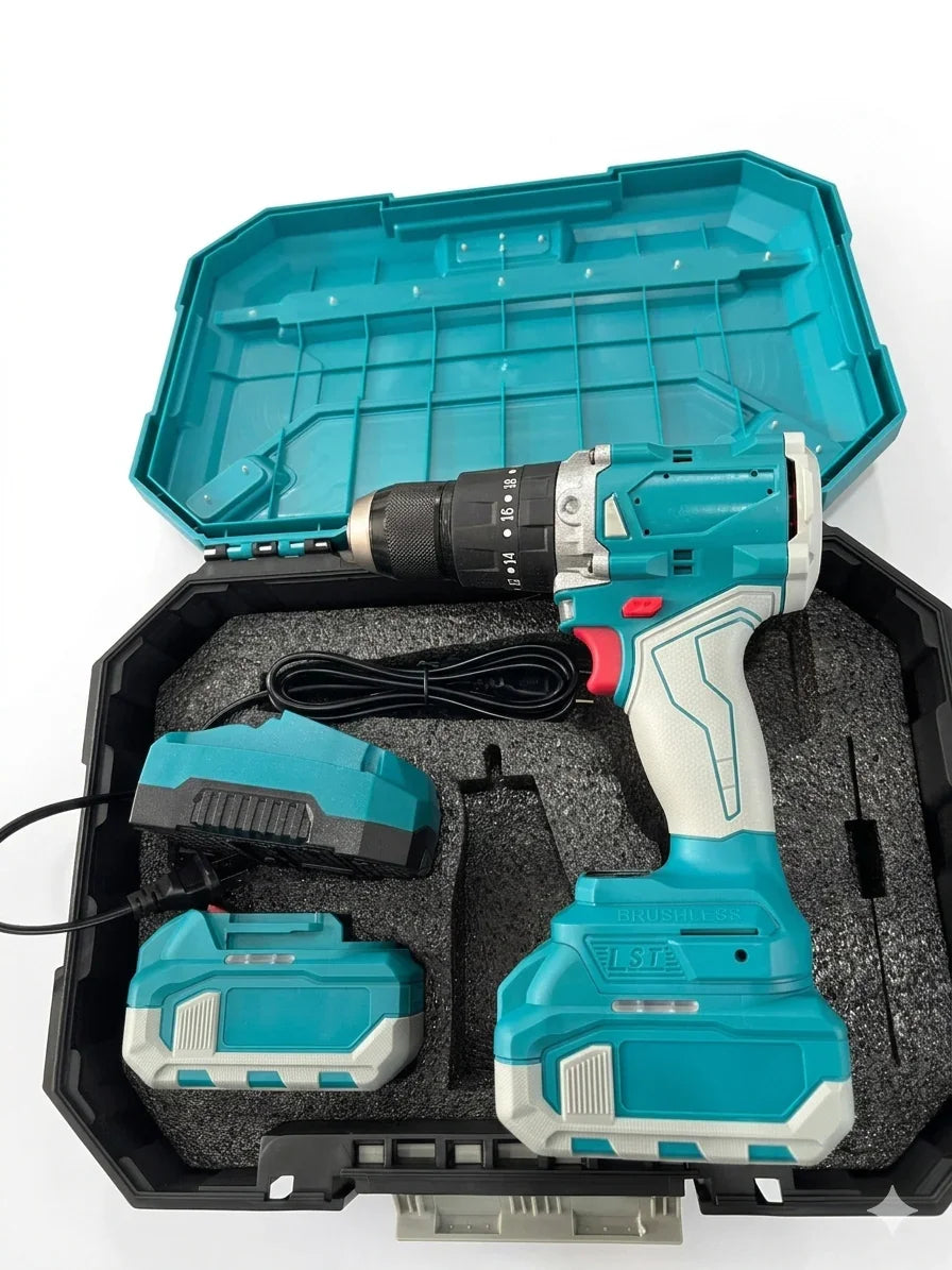 Professional 21V Brushless Cordless Drill 13mm - High Torque Impact Power Tool for Industrial OEM/ODM Wholesale
